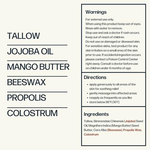 Sky and Sol Everything Cream - 100% Grass Fed Beef Tallow Moisturizer for Face and Body | Day & Night Skincare | Safe Natural Ingredients | All Skin Types | 3 oz Avelisse