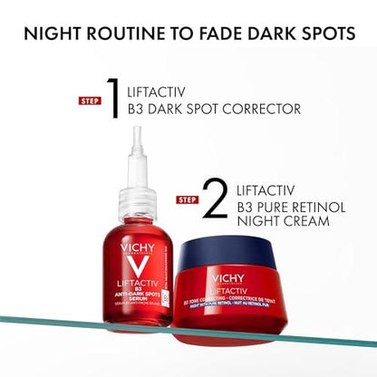 VICHY Liftactiv B3 Tone Correcting Night Cream – 4% Niacinamide + 0.15% Pure Retinol – Anti-Aging Face Cream to Even Skin Tone, Fade Dark Spots & Smooth Wrinkles – Minimizes Risk of Irritation Avelisse