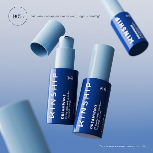 Kinship Dream Wave 2% Bio-Retinoid Overnight Ultra Hydrating Serum - Retinol Alternative for Sensitive Skin, Anti-Aging Niacinamide + Tranexamic Acid, Smooth Wrinkles, Redness Reducing Face Serum, 1 Oz - görsel 10