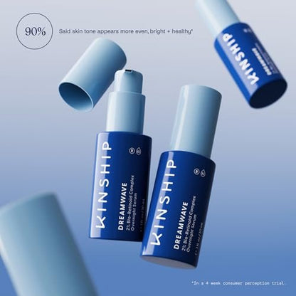 Kinship Dream Wave 2% Bio-Retinoid Overnight Ultra Hydrating Serum - Retinol Alternative for Sensitive Skin, Anti-Aging Niacinamide + Tranexamic Acid, Smooth Wrinkles, Redness Reducing Face Serum, 1 Oz
