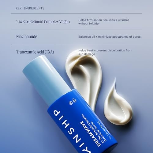 Kinship Dream Wave 2% Bio-Retinoid Overnight Ultra Hydrating Serum - Retinol Alternative for Sensitive Skin, Anti-Aging Niacinamide + Tranexamic Acid, Smooth Wrinkles, Redness Reducing Face Serum, 1 Oz - görsel 4
