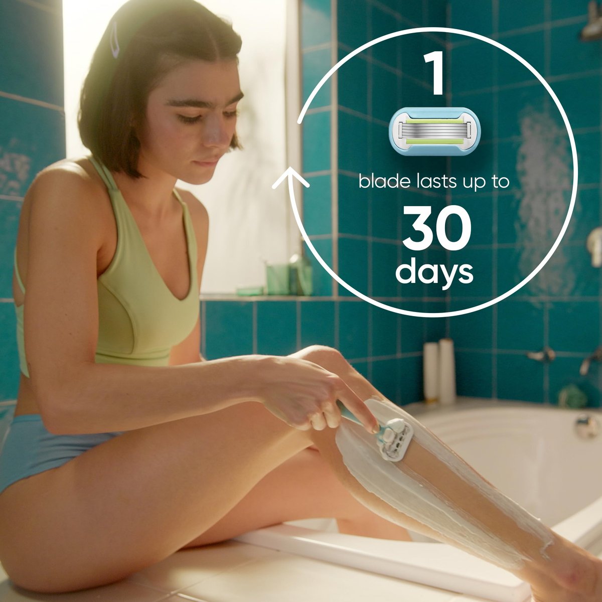 Gillette Venus Extra Smooth Razor for Women - 1 Handle + 4 Refills, 5-Blade, Ergonomic No-Slip Gel Handle & Shower Holder - görsel 11