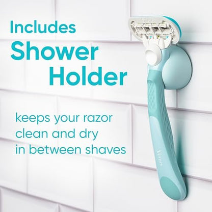 Gillette Venus Extra Smooth Razor for Women - 1 Handle + 4 Refills, 5-Blade, Ergonomic No-Slip Gel Handle & Shower Holder