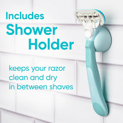 Gillette Venus Extra Smooth Razor for Women - 1 Handle + 4 Refills, 5-Blade, Ergonomic No-Slip Gel Handle & Shower Holder