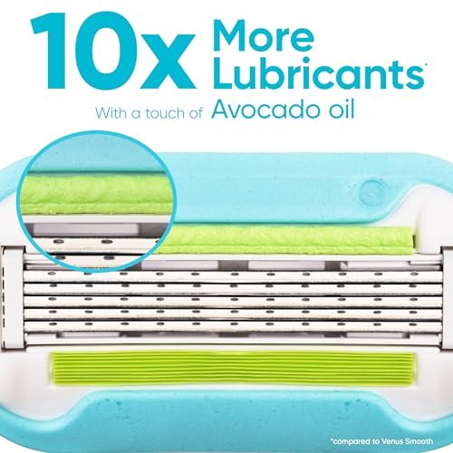 Gillette Venus Extra Smooth Razor for Women - 1 Handle + 4 Refills, 5-Blade, Ergonomic No-Slip Gel Handle & Shower Holder - görsel 6
