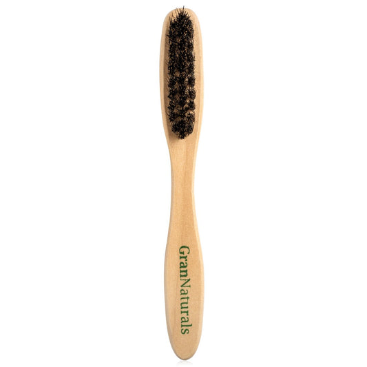 GranNaturals Teasing Boar Bristle Brush for Slicking Back Hair, Smoothing Ponytail Bun, Backcombing, Edge Control & Hair Sectioning - Wooden Slickback Hairbrush for Sleek & Smooth Hairstyle