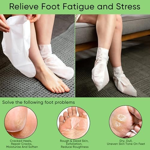 Berlaney Aloe Vera Foot Peeling Mask - Baby Feet Exfoliating Peel for Dead Skin Removal & Moisturizing Care, Dry Cracked Heels Relief, Softening Rough Feet Spa Socks, 3 Pairs Pack (Unisex) Avelisse