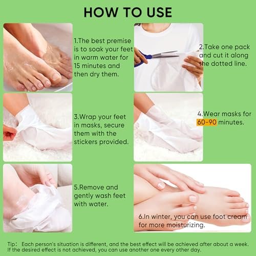 Berlaney Aloe Vera Foot Peeling Mask - Baby Feet Exfoliating Peel for Dead Skin Removal & Moisturizing Care, Dry Cracked Heels Relief, Softening Rough Feet Spa Socks, 3 Pairs Pack (Unisex) Avelisse