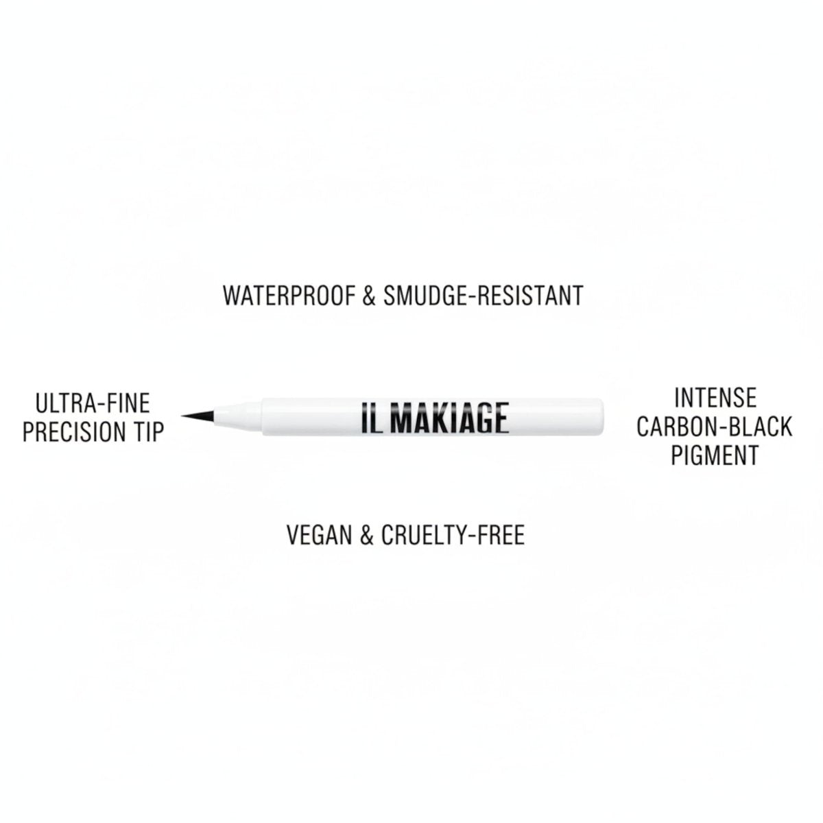 Il Makiage Black Card Waterproof Liquid Eyeliner - Black - 0.05 FL OZ Avelisse