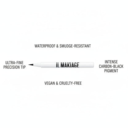 Il Makiage Black Card Waterproof Liquid Eyeliner - Black - 0.05 FL OZ Avelisse