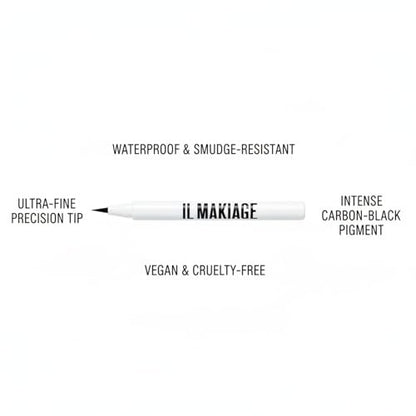 Il Makiage Black Card Waterproof Liquid Eyeliner - Black - 0.05 FL OZ Avelisse