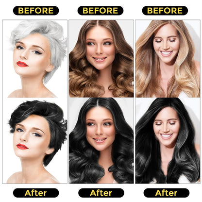 Sminktec Herbal Hair Dye Shampoo 3 in 1 for Gray Hair - Natural Black Color, 16.9 Fl Oz