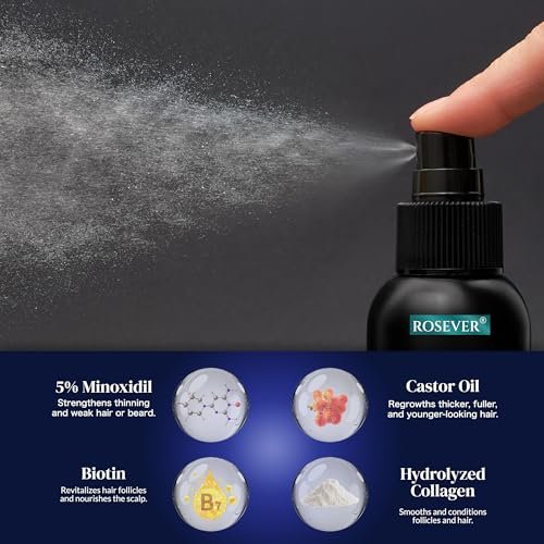 5% Minoxidil for Men and Women Hair Growth Spray - Effective Hair Regrowth Treatment for Thinning Hair and Beard (Pack of 2) - görsel 4