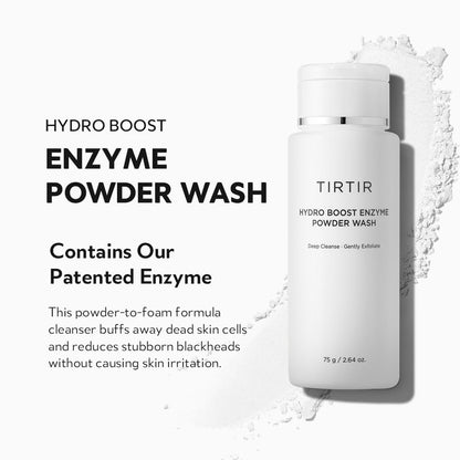TIRTIR Hydro Boost Enzyme Cleansing Powder - Gentle Exfoliating Face Wash, 2.64 oz