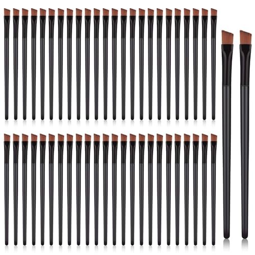 50 Pack Disposable Angled Eyebrow Brushes - Flat Tapered Eyebrow Tint Brush & Concealer Applicator for Precise Makeup Application - görsel 2