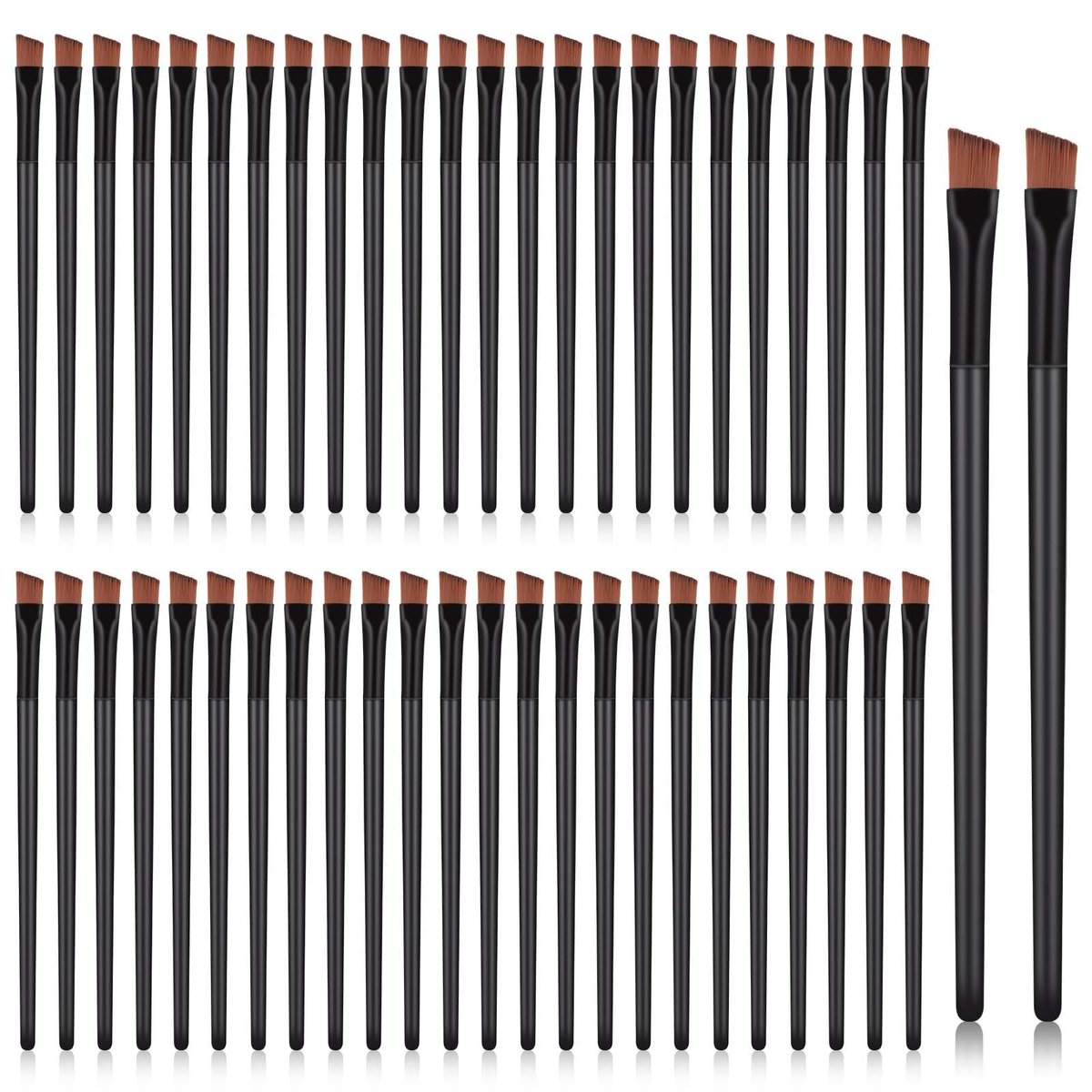 50 Pack Disposable Angled Eyebrow Brushes - Flat Tapered Eyebrow Tint Brush & Concealer Applicator for Precise Makeup Application - görsel 1