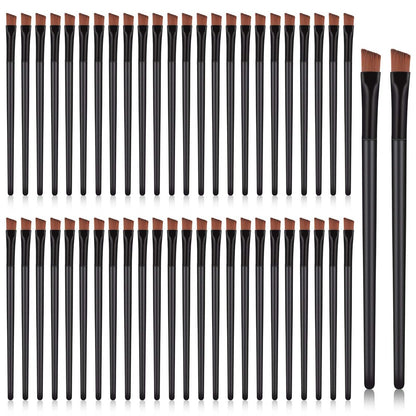 50 Pack Disposable Angled Eyebrow Brushes - Flat Tapered Eyebrow Tint Brush & Concealer Applicator for Precise Makeup Application