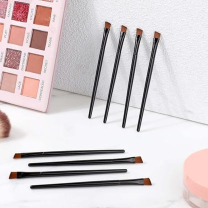 50 Pack Disposable Angled Eyebrow Brushes - Flat Tapered Eyebrow Tint Brush & Concealer Applicator for Precise Makeup Application