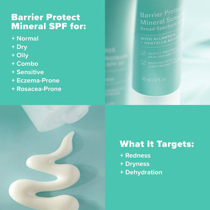 Paula's Choice CALM Barrier Protect Mineral Sunscreen SPF 30 for Sensitive, Rosacea & Eczema-Prone Skin - 2 oz Avelisse