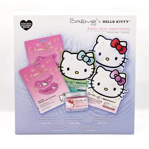 The Crème Shop x Hello Kitty Daily Skinsuperstars Skincare Set - Korean Skincare Set with Face Mask Sheets & Under Eye Patches (6pc) - görsel 2