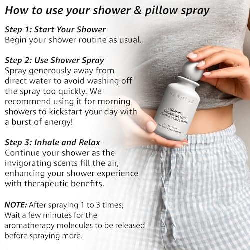 Energizing Shower & Pillow Spray Peppermint Eucalyptus Tea Tree Essential Oils Natural Fast Acting Aromatherapy Mist for Relaxation Calming Stress Clear Sinus Cooling Relief Luxury Self Care Gift - görsel 12