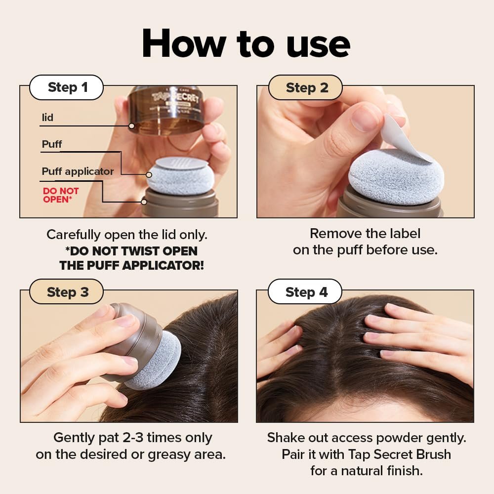 I DEW CARE Biotin Clarifying Dry Shampoo - Tap Secret Dark Brown | Strengthening & Volumizing, Refillable, Non-Aerosol, Travel Size, Brunette, Korean Ginseng, 0.24 Oz Avelisse