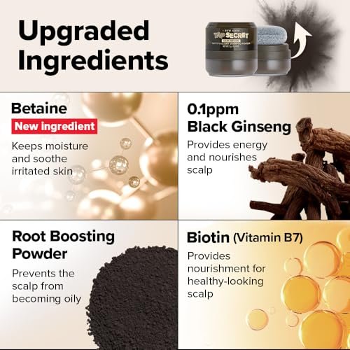 I DEW CARE Biotin Clarifying Dry Shampoo - Tap Secret Dark Brown | Strengthening & Volumizing, Refillable, Non-Aerosol, Travel Size, Brunette, Korean Ginseng, 0.24 Oz Avelisse