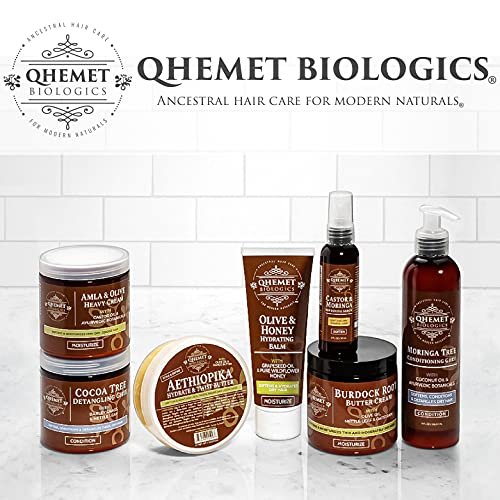 Qhemet Biologics MSM + Rosemary Scalp Nutrients Balm | Food for Hair Growth | MSM, Rosemary, Bhringraj, Castor Oil & Coconut Oil | For Dry Scalp, Thinning & Slow Growth | Vegan (4 oz) Avelisse