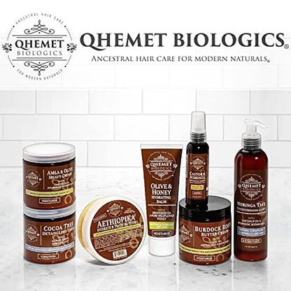 Qhemet Biologics MSM + Rosemary Scalp Nutrients Balm | Food for Hair Growth | MSM, Rosemary, Bhringraj, Castor Oil & Coconut Oil | For Dry Scalp, Thinning & Slow Growth | Vegan (4 oz) Avelisse