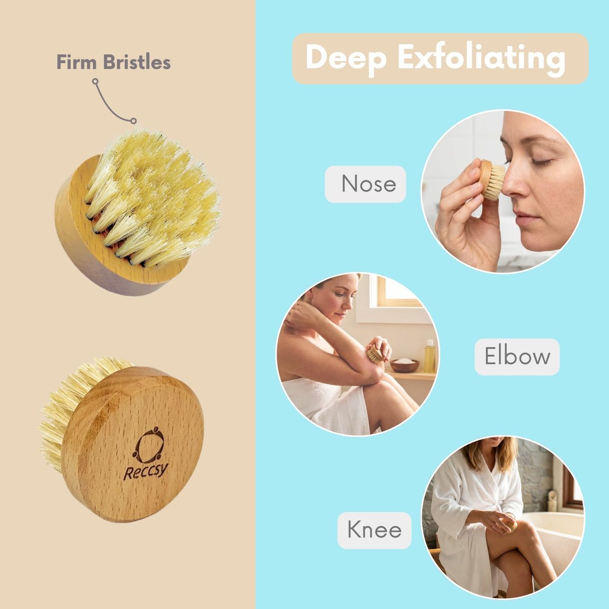 4pcs Dry Brushing Body Brush Set for Lymphatic Drainage - Natural Bristle Dry Skin Brush, Facial Brush, Exfoliating Scrubber, Wood Therapy Massage Tool with Gua Sha, Anti-Cellulite Avelisse