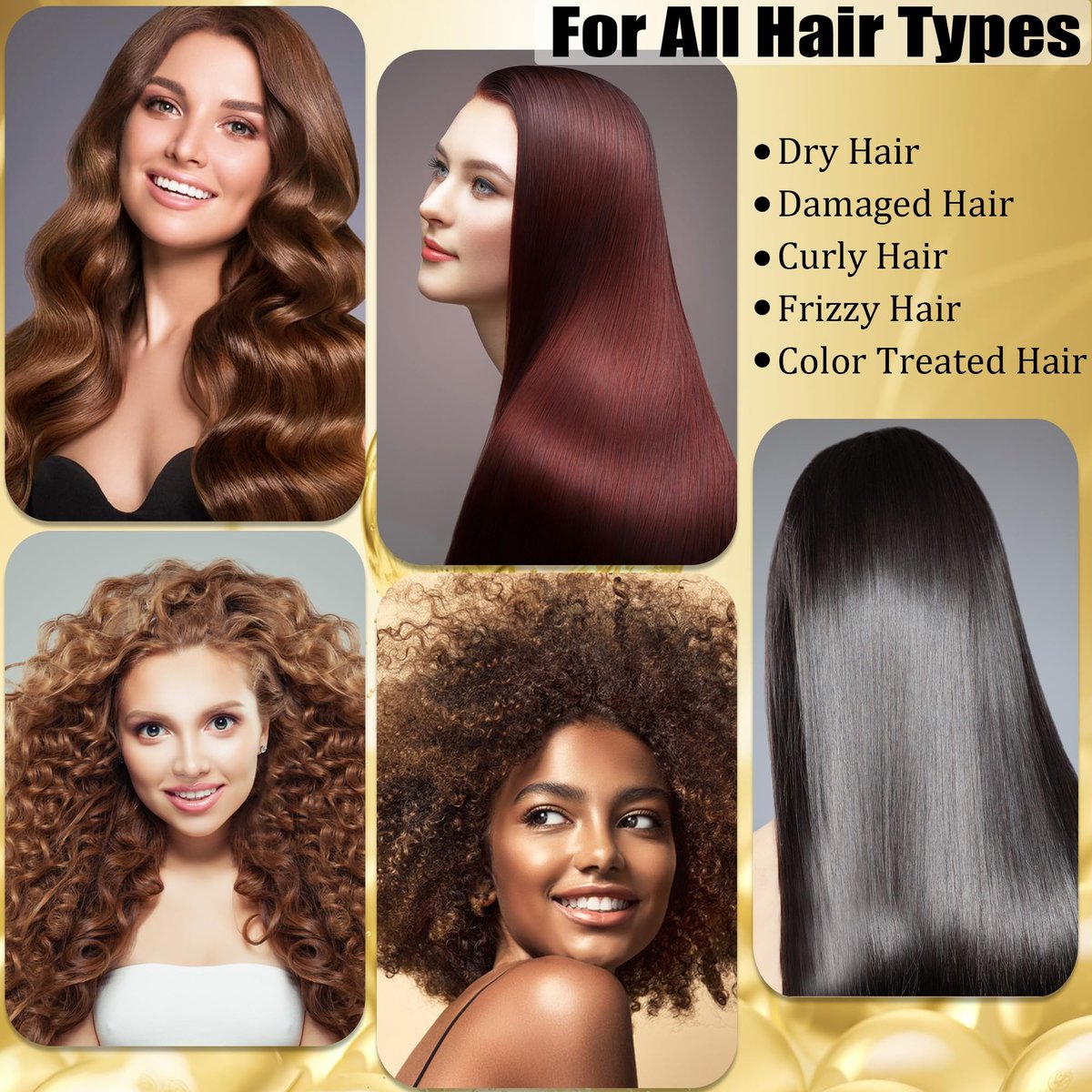 Collagen & Keratin Hair Mask Set for Damaged Hair – Deep Conditioner with Argan Oil & Vitamin E, Natural Hydrating Treatment for Dry, Curly, Color-Treated Hair (2 x 5 Fl Oz, Gold & Hot Pink) - görsel 11