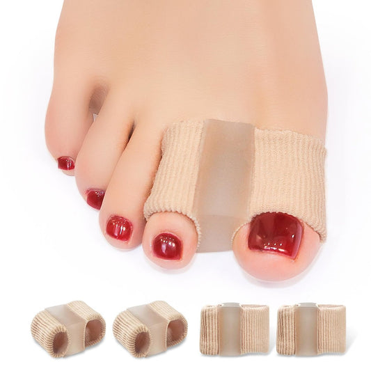 Niupiour Gel Bunion Toe Separators with Fabric Lining for Big Toe - Silicone Toe Spacers for Overlapping Toe, Breathable Toe Corrector Protector for Women and Men, Relieve Foot Pain (Bengi, Medium)