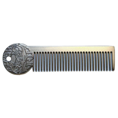 Metal Mustache & Beard Comb – Dual-Sided Pocket Comb for Men, Fine & Wide Teeth for Precise Styling – Durable, Compact, Travel-Friendly Grooming Tool for Facial Hair Care Avelisse