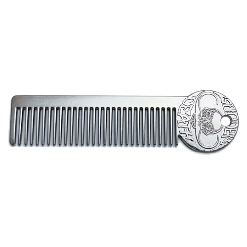 Metal Mustache & Beard Comb – Dual-Sided Pocket Comb for Men, Fine & Wide Teeth for Precise Styling – Durable, Compact, Travel-Friendly Grooming Tool for Facial Hair Care Avelisse