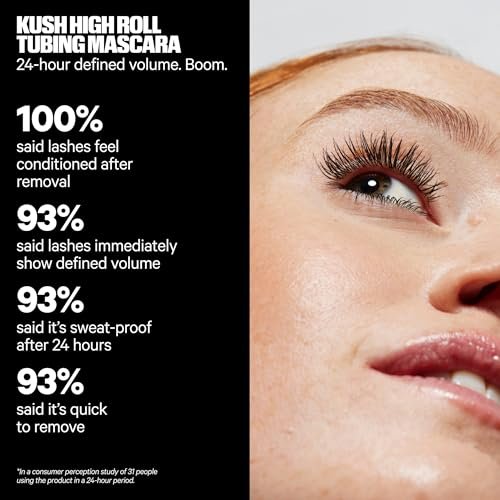 Milk Makeup KUSH High Roll Tubing Mascara – Longwear Mascara for Natural Volume, Length + Definition – Water-Resistant, Smudge-Proof + Flake-Free Up to 24 Hours – 0.3 oz Avelisse