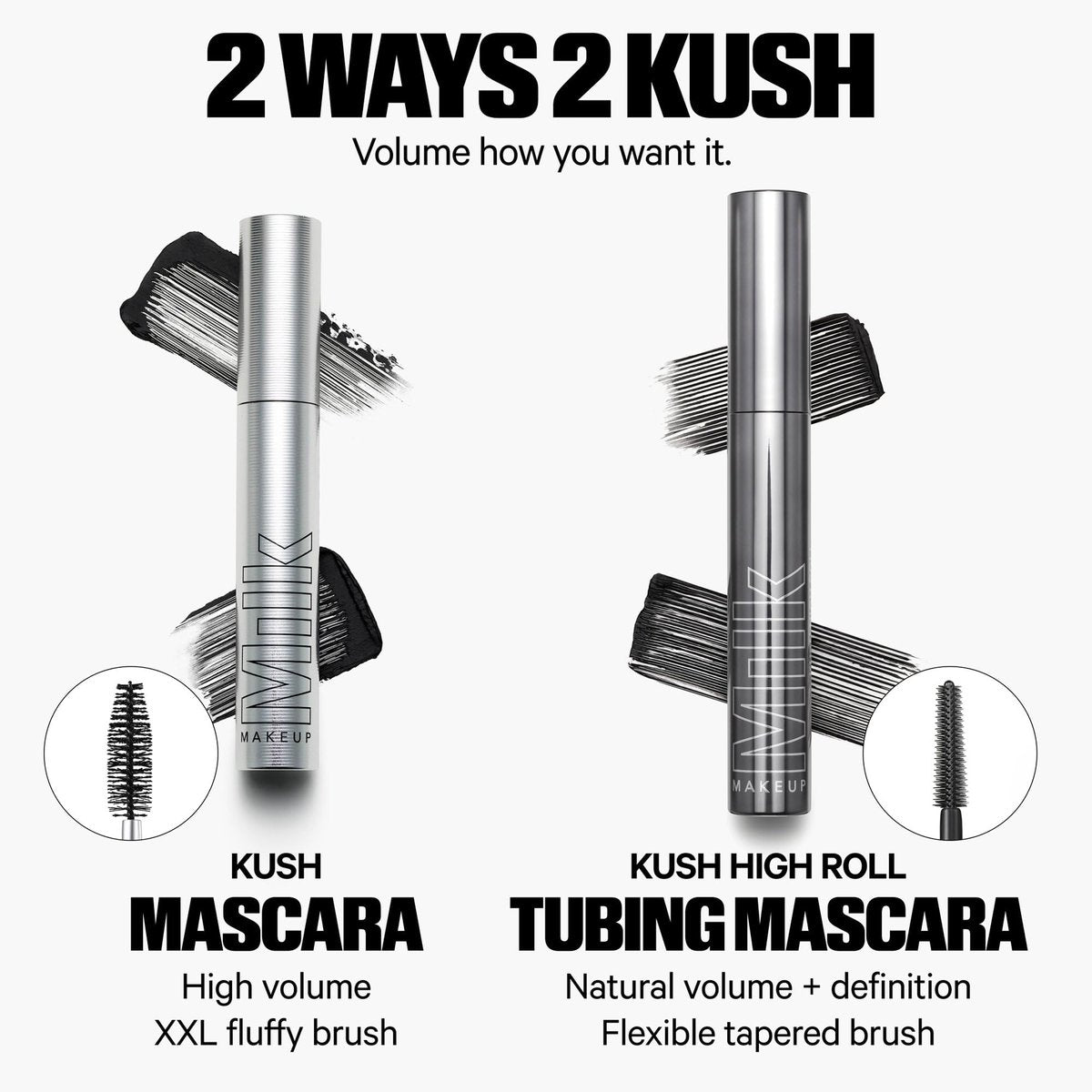 Milk Makeup KUSH High Roll Tubing Mascara – Longwear Mascara for Natural Volume, Length + Definition – Water-Resistant, Smudge-Proof + Flake-Free Up to 24 Hours – 0.3 oz Avelisse