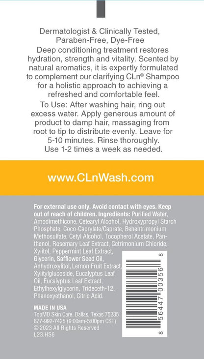 CLn Hair & Scalp Mask Conditioner - Deep Conditioner for Dry, Damaged Hair & Scalp, Paraben-Free & Dye-Free, Eucalyptus Scent, 6 fl. oz. Avelisse