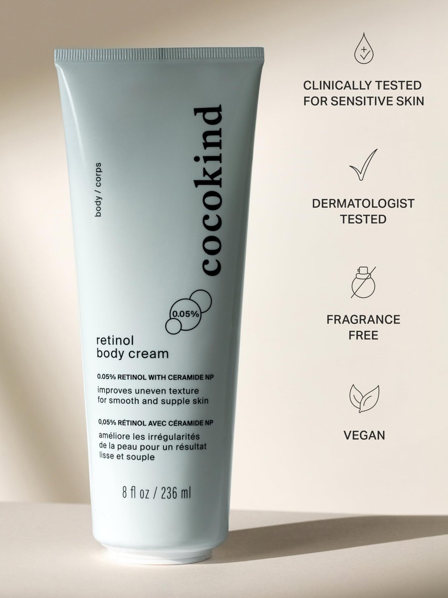 Cocokind Retinol Body Cream – Youthful Body Skin Treatment for All Skin Types, Fragrance Free, Cruelty Free, Vegan, 8 fl oz - görsel 3
