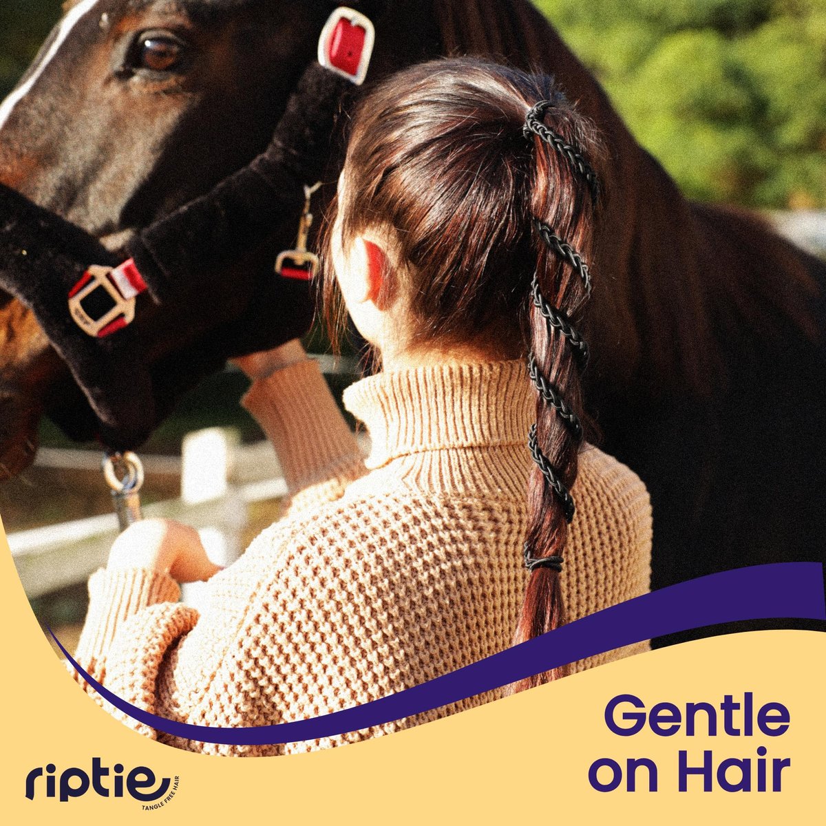Rip Tie Extra Long Tangle-Free Hair Tie for Women – Nylon Hair Elastic for Very Long or Thick Hair – As Seen on Shark Tank – 1pc Rippled Water Avelisse