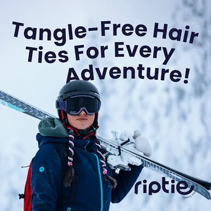 Rip Tie Extra Long Tangle-Free Hair Tie for Women – Nylon Hair Elastic for Very Long or Thick Hair – As Seen on Shark Tank – 1pc Rippled Water Avelisse