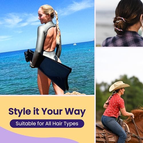 Rip Tie Extra Long Tangle-Free Hair Tie for Women – Nylon Hair Elastic for Very Long or Thick Hair – As Seen on Shark Tank – 1pc Rippled Water Avelisse