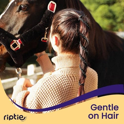 Rip Tie Extra Long Tangle-Free Hair Tie for Women – Nylon Hair Elastic for Very Long or Thick Hair – As Seen on Shark Tank – 1pc Rippled Water Avelisse