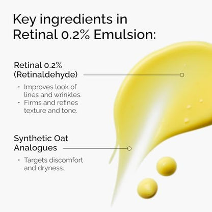 The Ordinary Retinal 0.2% Emulsion – High-Strength Retinoid Serum for Advanced Anti-Aging Support, 0.5 Fl Oz Avelisse