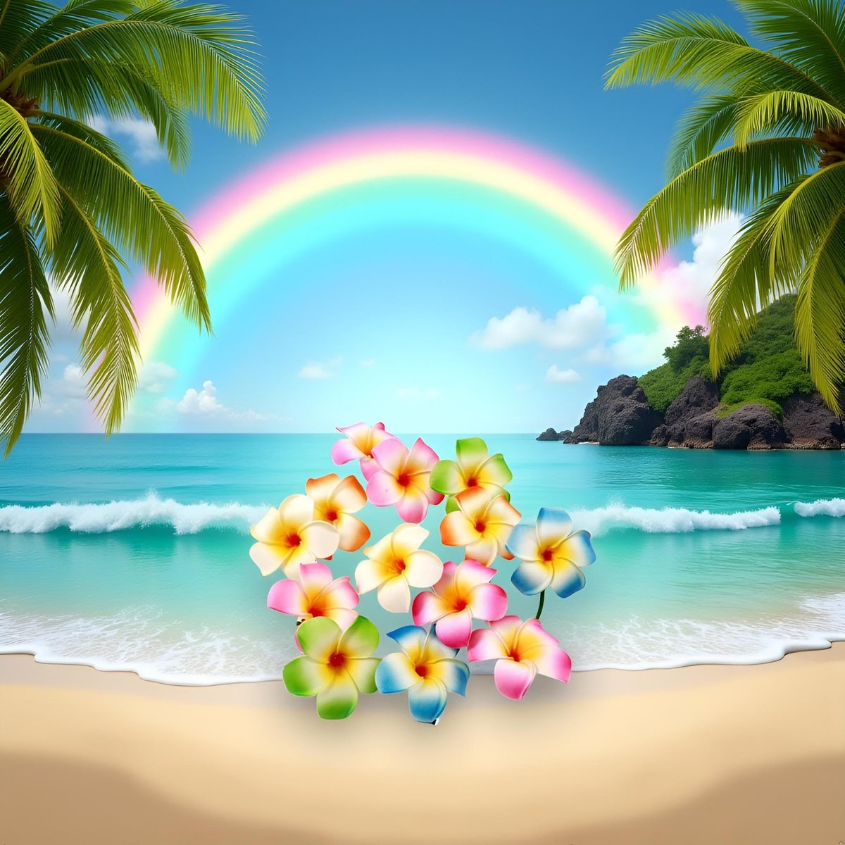 10-Pack Multicolor Hawaii Plumeria Flower Clips - Artificial Tropical Hair Barrettes for Beach Party, Wedding Hair Accessories (7cm) - görsel 7