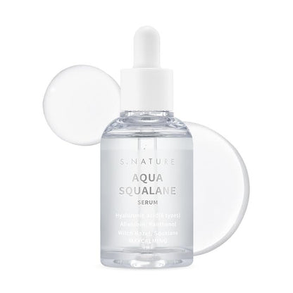 S.NATURE AQUA SQUALANE SERUM – Deeply Hydrating Facial Serum for All Skin Types, Soothing, Pore Tightening, and Sebum Control | Korean Skincare (1.69 Fl Oz) Avelisse