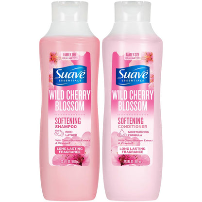 Suave Shampoo & Conditioner Set, Wild Cherry Blossom – Everyday Softening Formulas with Cherry Blossom Extract & Vitamin E, 22.5 Oz Each (2 Piece Set) Avelisse