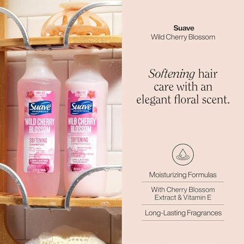 Suave Shampoo & Conditioner Set, Wild Cherry Blossom – Everyday Softening Formulas with Cherry Blossom Extract & Vitamin E, 22.5 Oz Each (2 Piece Set) Avelisse
