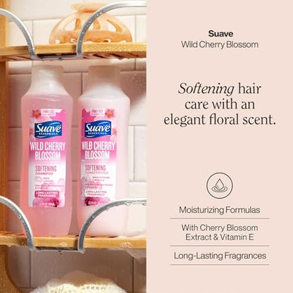 Suave Shampoo & Conditioner Set, Wild Cherry Blossom – Everyday Softening Formulas with Cherry Blossom Extract & Vitamin E, 22.5 Oz Each (2 Piece Set) Avelisse