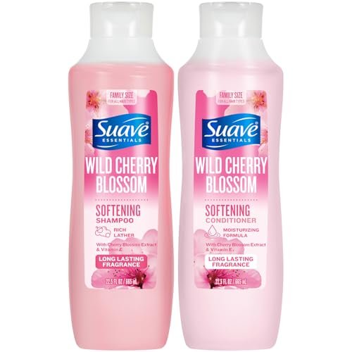 Suave Shampoo & Conditioner Set, Wild Cherry Blossom – Everyday Softening Formulas with Cherry Blossom Extract & Vitamin E, 22.5 Oz Each (2 Piece Set) Avelisse