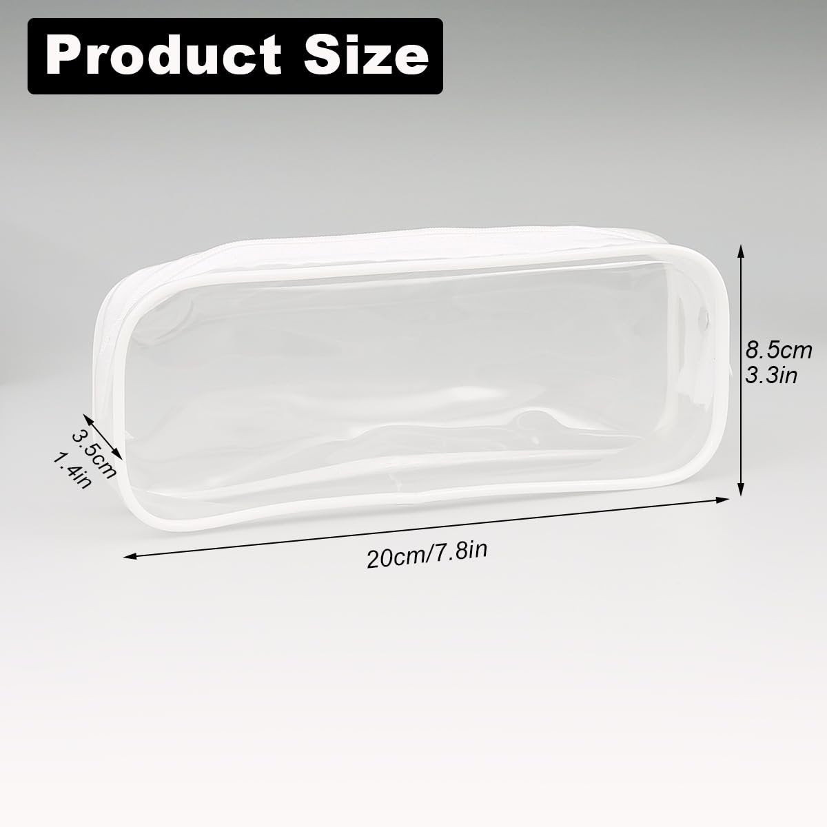 GAQWOK 2-Piece Clear Toiletry Bags for Travel - Black & White Set | TSA-Approved Transparent Cosmetic Bags - görsel 3